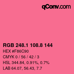 カラーコード: RGB 248.1 108.8 144 | qconv.com