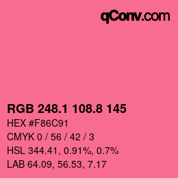 カラーコード: RGB 248.1 108.8 145 | qconv.com