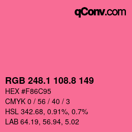 カラーコード: RGB 248.1 108.8 149 | qconv.com