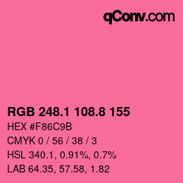 カラーコード: RGB 248.1 108.8 155 | qconv.com