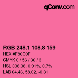 カラーコード: RGB 248.1 108.8 159 | qconv.com
