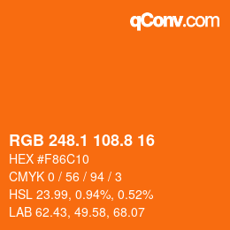 Color code: RGB 248.1 108.8 16 | qconv.com