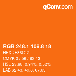 Color code: RGB 248.1 108.8 18 | qconv.com