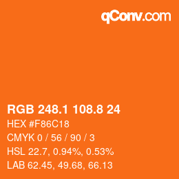 Color code: RGB 248.1 108.8 24 | qconv.com