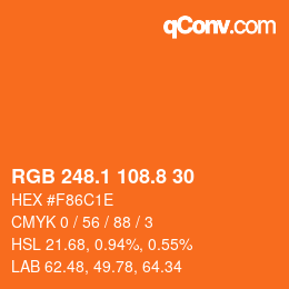 Color code: RGB 248.1 108.8 30 | qconv.com