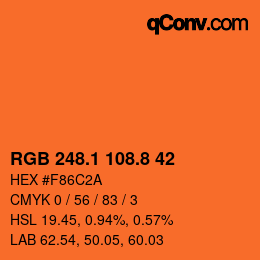 Color code: RGB 248.1 108.8 42 | qconv.com