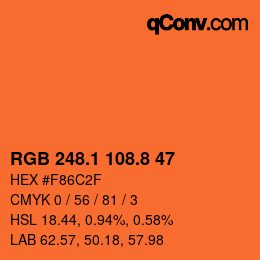 Color code: RGB 248.1 108.8 47 | qconv.com