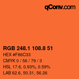 Color code: RGB 248.1 108.8 51 | qconv.com