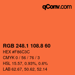 Color code: RGB 248.1 108.8 60 | qconv.com