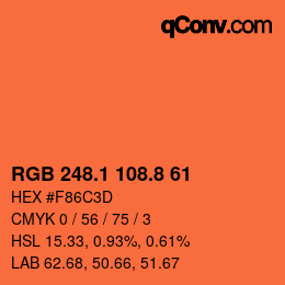 Color code: RGB 248.1 108.8 61 | qconv.com