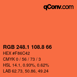 Color code: RGB 248.1 108.8 66 | qconv.com