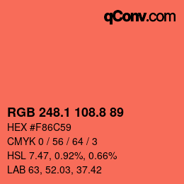 Color code: RGB 248.1 108.8 89 | qconv.com
