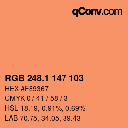 カラーコード: RGB 248.1 147 103 | qconv.com