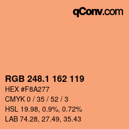 カラーコード: RGB 248.1 162 119 | qconv.com