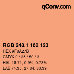 カラーコード: RGB 248.1 162 123 | qconv.com