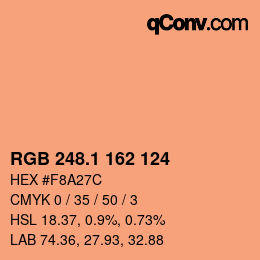 カラーコード: RGB 248.1 162 124 | qconv.com