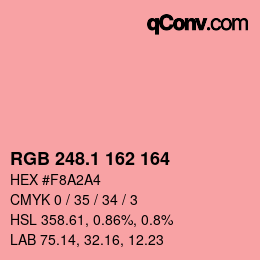 カラーコード: RGB 248.1 162 164 | qconv.com