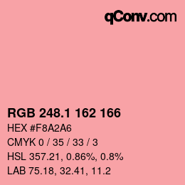 Color code: RGB 248.1 162 166 | qconv.com