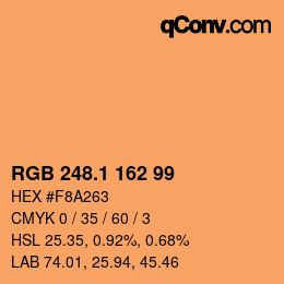 カラーコード: RGB 248.1 162 99 | qconv.com