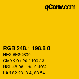 カラーコード: RGB 248.1 198.8 0 | qconv.com