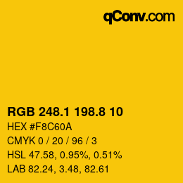 カラーコード: RGB 248.1 198.8 10 | qconv.com