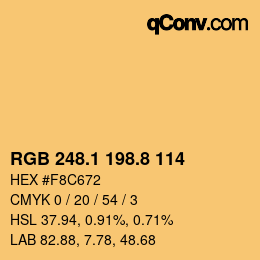 カラーコード: RGB 248.1 198.8 114 | qconv.com
