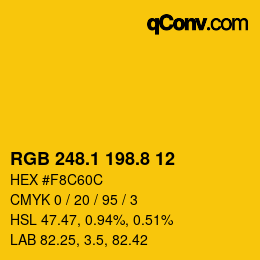カラーコード: RGB 248.1 198.8 12 | qconv.com