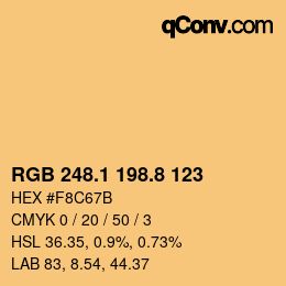 Color code: RGB 248.1 198.8 123 | qconv.com