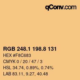Color code: RGB 248.1 198.8 131 | qconv.com