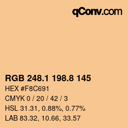 Color code: RGB 248.1 198.8 145 | qconv.com