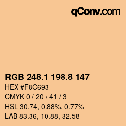 Color code: RGB 248.1 198.8 147 | qconv.com