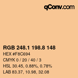 Color code: RGB 248.1 198.8 148 | qconv.com