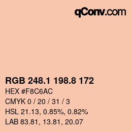 Código de color: RGB 248.1 198.8 172 | qconv.com