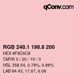 カラーコード: RGB 248.1 198.8 200 | qconv.com