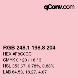 Color code: RGB 248.1 198.8 204 | qconv.com