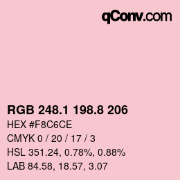 カラーコード: RGB 248.1 198.8 206 | qconv.com