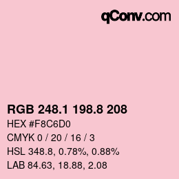 Color code: RGB 248.1 198.8 208 | qconv.com