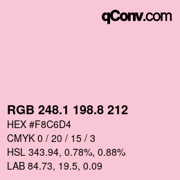カラーコード: RGB 248.1 198.8 212 | qconv.com