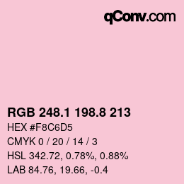 Color code: RGB 248.1 198.8 213 | qconv.com