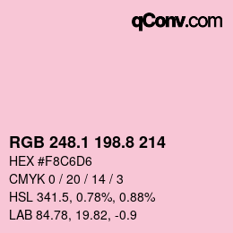 Color code: RGB 248.1 198.8 214 | qconv.com