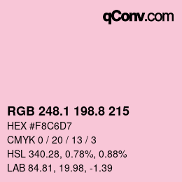 カラーコード: RGB 248.1 198.8 215 | qconv.com
