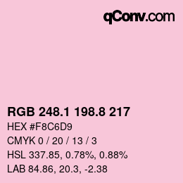 カラーコード: RGB 248.1 198.8 217 | qconv.com