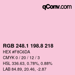 カラーコード: RGB 248.1 198.8 218 | qconv.com