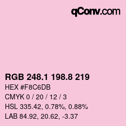 Color code: RGB 248.1 198.8 219 | qconv.com