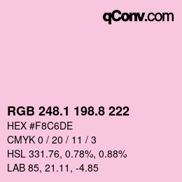 カラーコード: RGB 248.1 198.8 222 | qconv.com