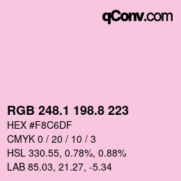 カラーコード: RGB 248.1 198.8 223 | qconv.com