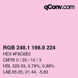 Color code: RGB 248.1 198.8 224 | qconv.com