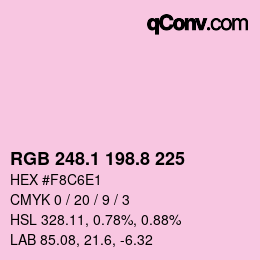 カラーコード: RGB 248.1 198.8 225 | qconv.com
