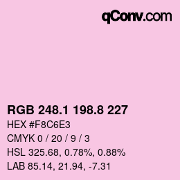 カラーコード: RGB 248.1 198.8 227 | qconv.com