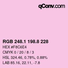 カラーコード: RGB 248.1 198.8 228 | qconv.com
